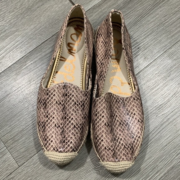 Sam Edelman Khloe Slip-On Espadrille Multi Snake Print Leather Flats size 6.5 - Picture 1 of 9